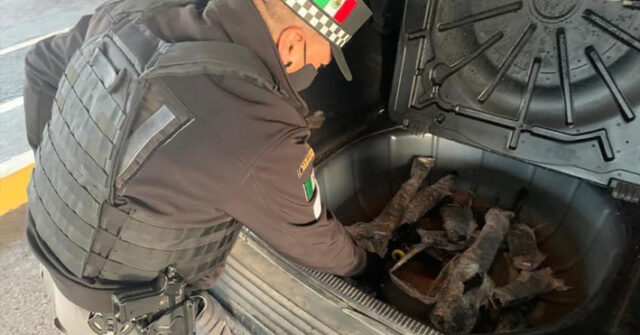 Guardia Nacional descubre armamento oculto en un neumático en Nogales
