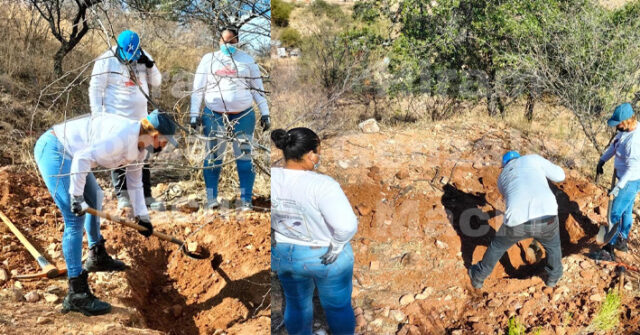 Colectivo de Buscadoras realizan el hallazgo de otra fosa clandestina en la colonia Puestas del Sol