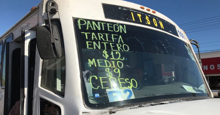 Obligan a los concesionarios del transporte público a respetar las tarifas de 9 pesos en Guaymas