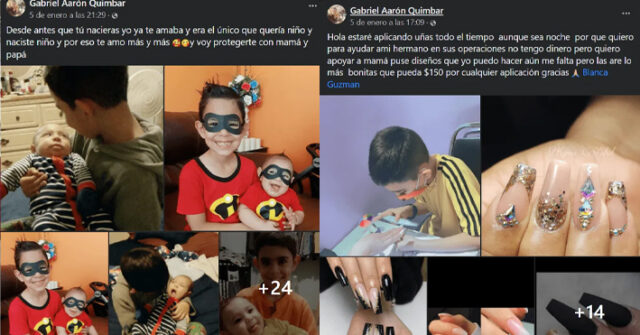 Niño comienza su negocio de poner uñas acrílicas para pagar la operación de su hermanito