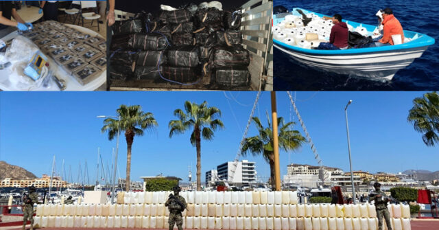 Aseguran más de tres mil kilos de cocaína frente a las costas de Baja California