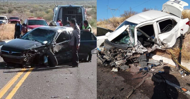Fatal choque de frente deja dos muertos al Sur de Sonora