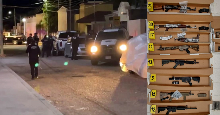 Rescatan a hombre secuestrado, aseguran armas de alto poder y drogas en Caborca