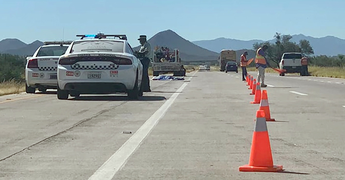 Muere hombre al ser atropellado en el tramo carretero Guaymas-Hermosillo