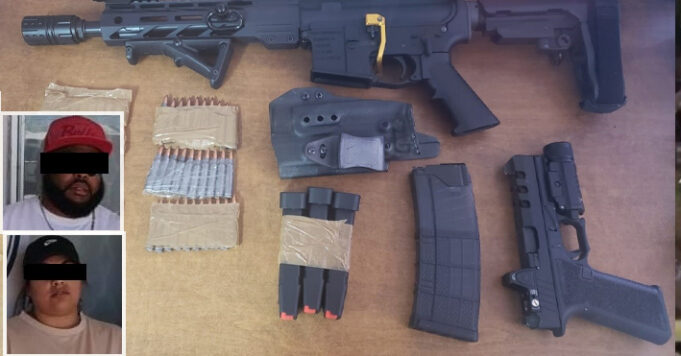 Policías detienen a dos personas que intentaban cruzar la frontera con armamento