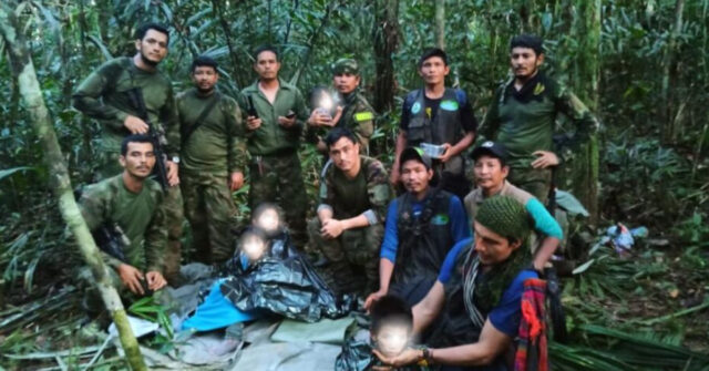 Rescatan a cuatro niños que sobrevivieron 40 días en la selva