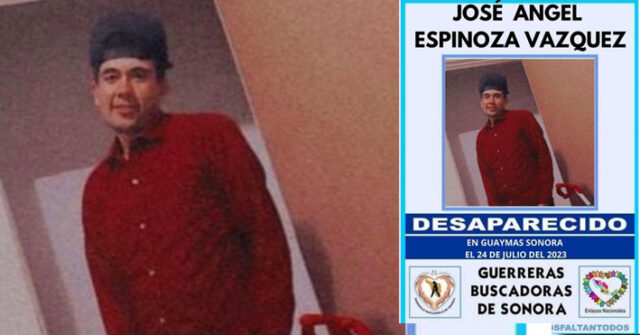 Familiares buscan al joven José Ángel que desapareció desde el lunes en Guaymas