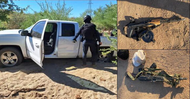 Aseguran en la zona de Altar-Caborca a personas, armas y vehículos