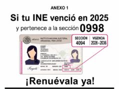 Llaman a renovar la INE a vecinos del seccional 0998; venció en el 2025 Llaman a renovar la INE a vecinos del seccional 0998; venció en el 2025