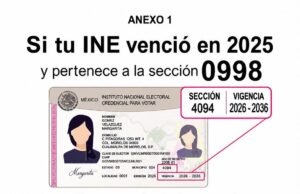 Llaman a renovar la INE a vecinos del seccional 0998; venció en el 2025 Llaman a renovar la INE a vecinos del seccional 0998; venció en el 2025