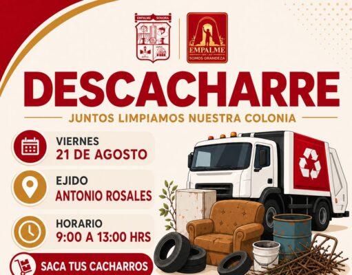 Llevarán jornada de descacharre al ejido Antonio Rosales este viernes Llevarán jornada de descacharre al ejido Antonio Rosales este viernes