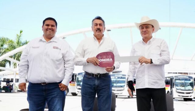 Gobernador Durazo refuerza transporte y salud en Cajeme con nuevos camiones y arranque de Semana Nacional de Vacunación